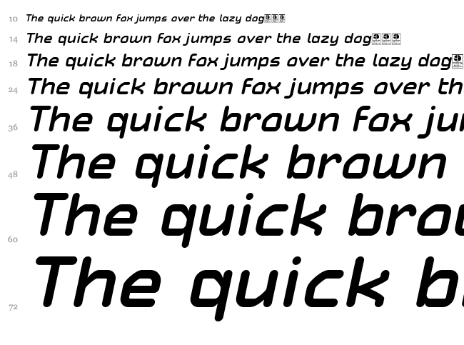 Typo Angular Rounded font waterfall